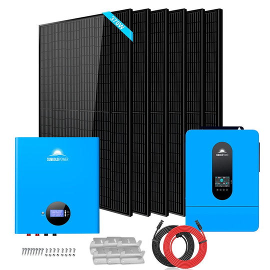 SunGoldPower 6500W Off Grid Solar Kit With Lithium Battery