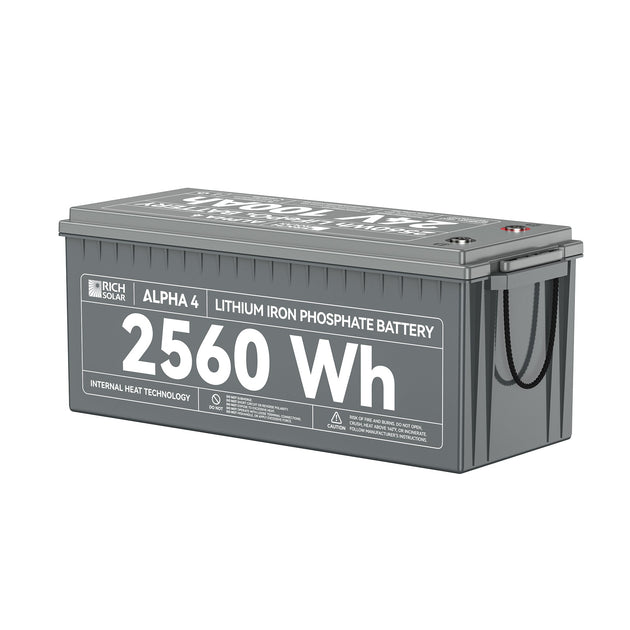 Rich Solar Alpha 4 24V 100Ah LiFePO4 Battery With Bluetooth Heated