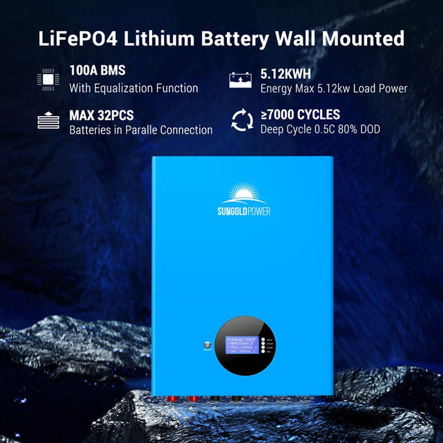 SunGoldPower SG48100M 5.12kWh UL1973 Certified Solar Battery