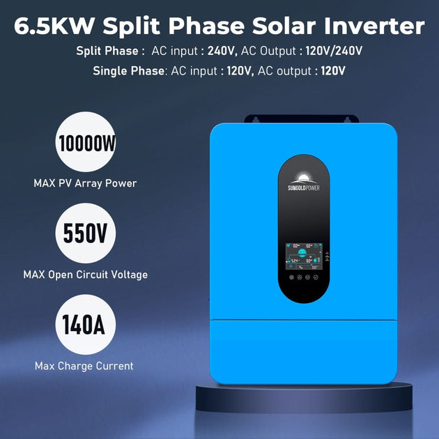 SunGoldPower 6500W Off Grid Solar Kit With 10kWh Battery
