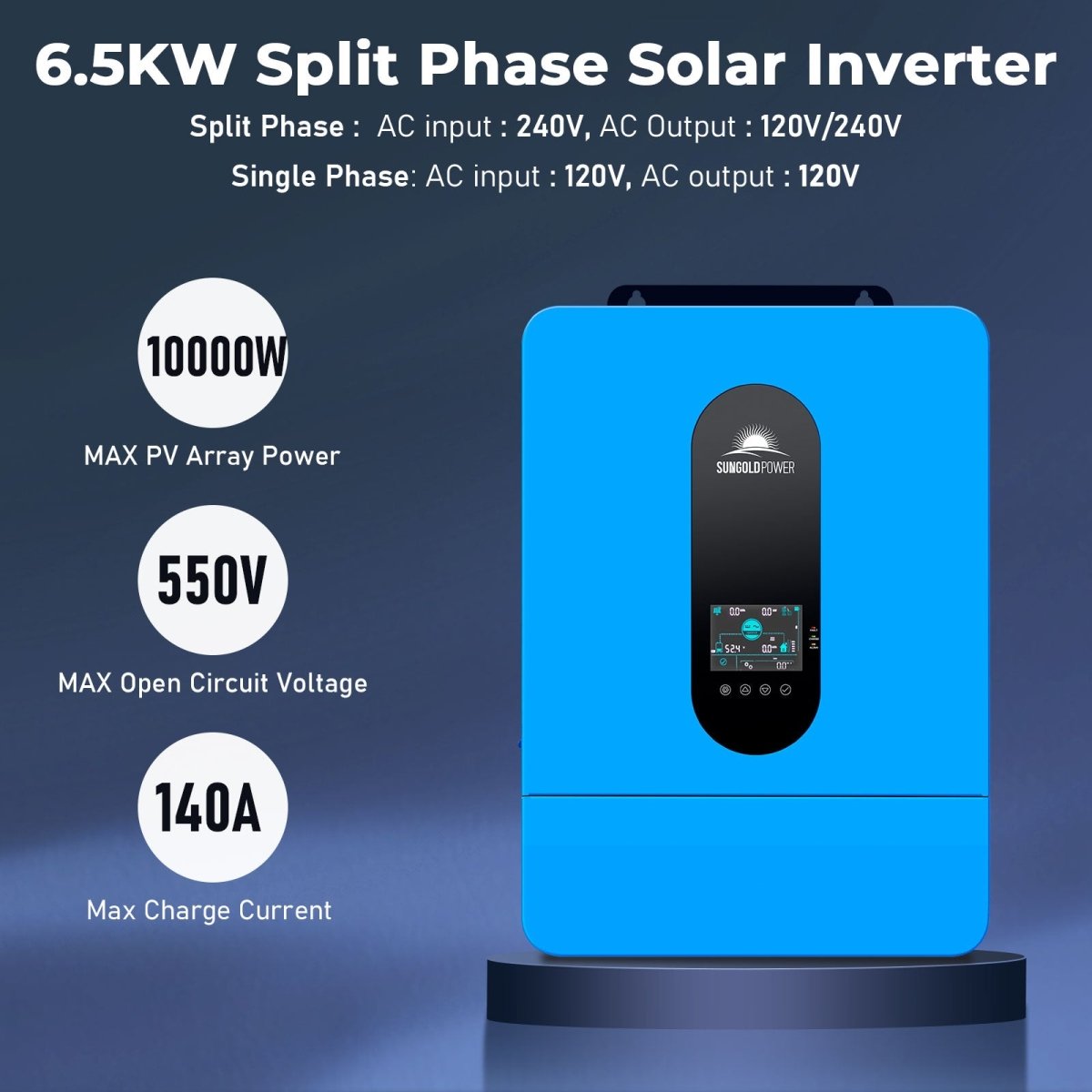 SunGoldPower 13000W 48V Split Phase Solar Inverter With Wifi Monitoring