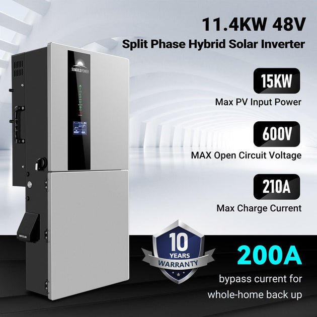 SunGoldPower 11.4kW Hybrid Inverter With 200A Whole Home Backup