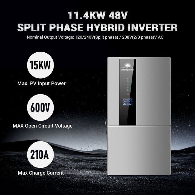 SunGoldPower 11.4kW Hybrid Solar Kit With 30kWh Battery