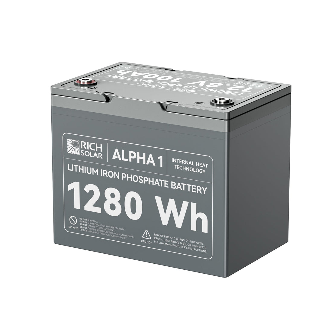 Rich Solar Alpha 1 12V 100Ah LiFePO4 Battery With Bluetooth Heated