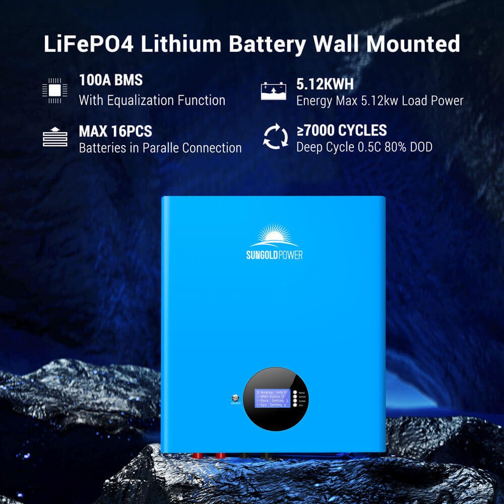 SunGoldPower 6500W Off Grid Solar Kit With 10KWH Lithium Battery