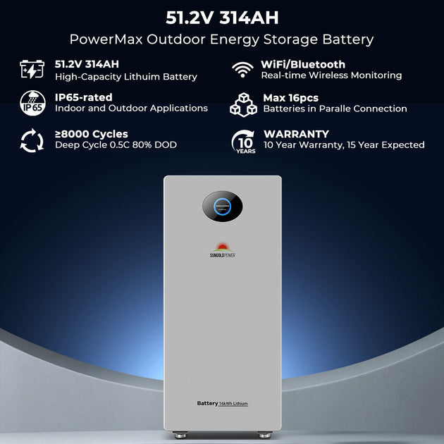 SunGoldPower PowerMax 314AH Outdoor Battery UL Certified