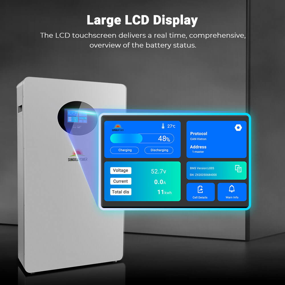 SunGoldPower 10kWh Lithium Battery Powerwall 51.2V 200AH