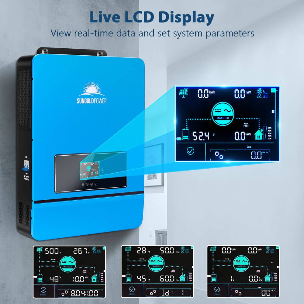 SunGoldPower 8KW 48V Split Phase Solar Inverter For Home Backup