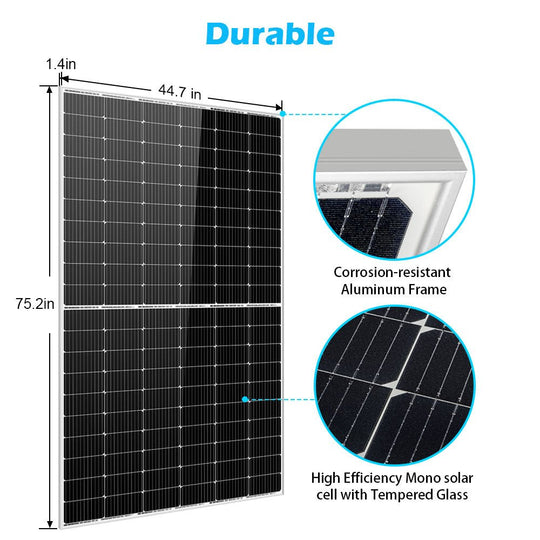 SunGoldPower 500W Mono Solar Panel UL Certified High Efficiency