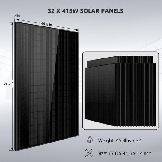 SunGoldPower 15.2kW Hybrid Solar Kit With 30.72kWh Battery