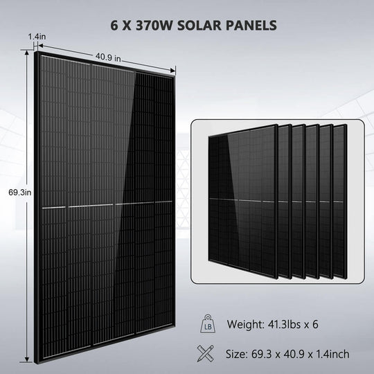 SunGoldPower 6500W Off Grid Solar Kit With 10KWH Lithium Battery