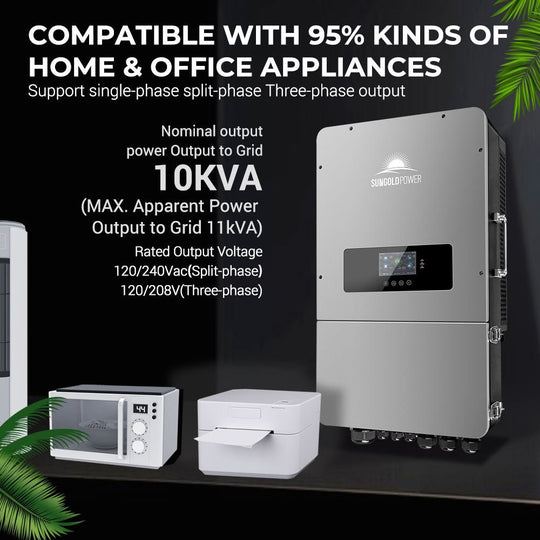 SunGoldPower 10kW Hybrid Inverter 48V Split Phase Grid Tie