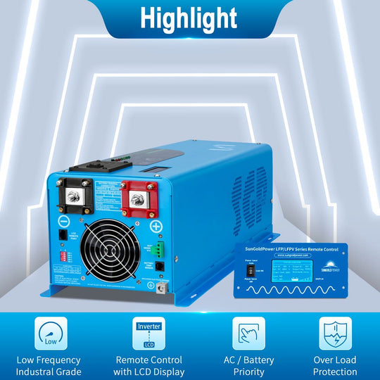 SunGoldPower 4000W Pure Sine Wave Inverter With Charger 24V