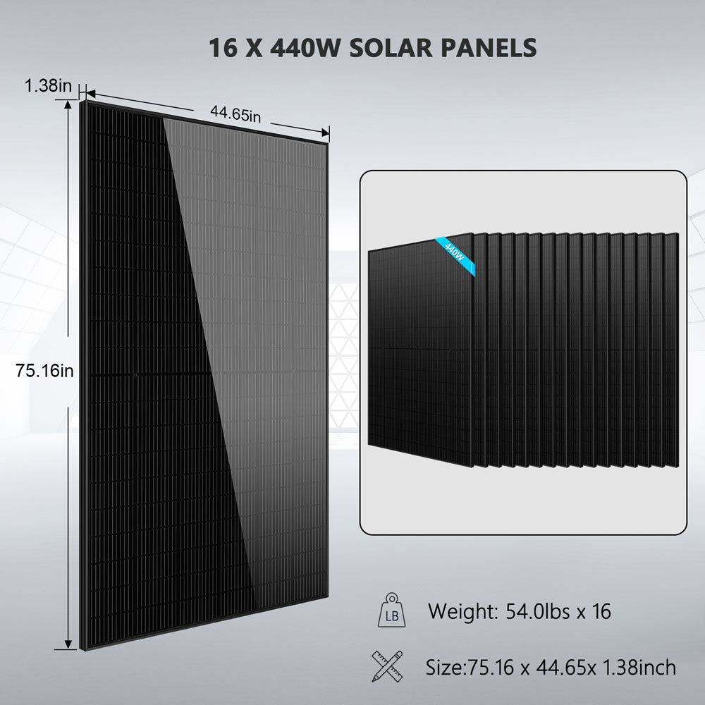 SunGoldPower 11.4KW Hybrid Solar Kit With 51.2KWH Battery