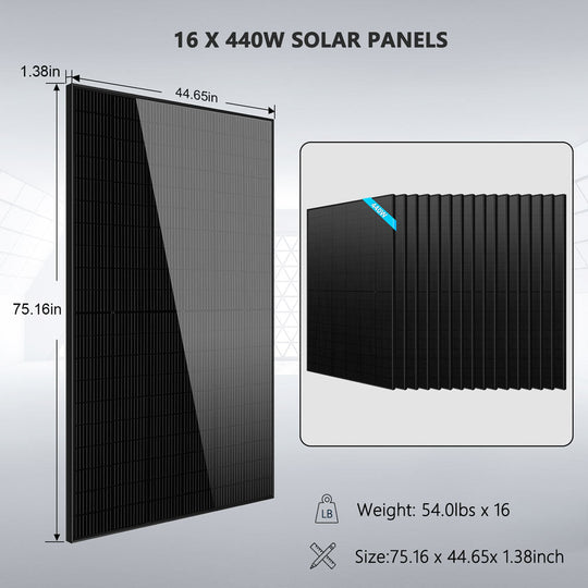 SunGoldPower 11.4KW Hybrid Solar Kit With 51.2KWH Battery