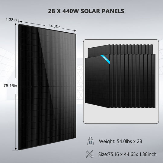SunGoldPower 11.4kW Hybrid Solar Kit With 30kWh Battery