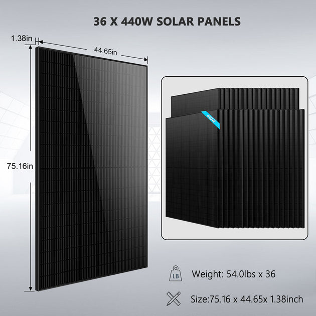 SunGoldPower 11.4kW Solar Kit With 51.2kWh Battery Backup