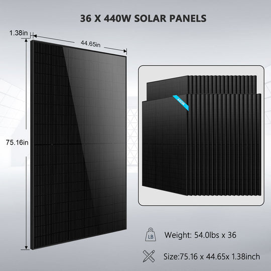 SunGoldPower 11.4KW Hybrid Solar Kit With 51.2KWH Battery