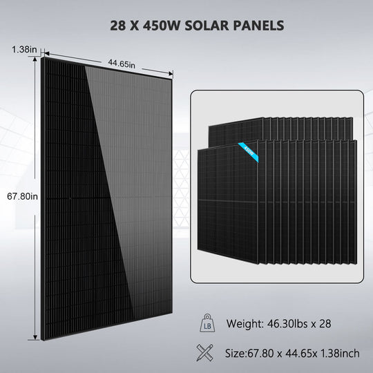 SunGoldPower 11.4kW Hybrid Solar Kit With 30kWh Battery