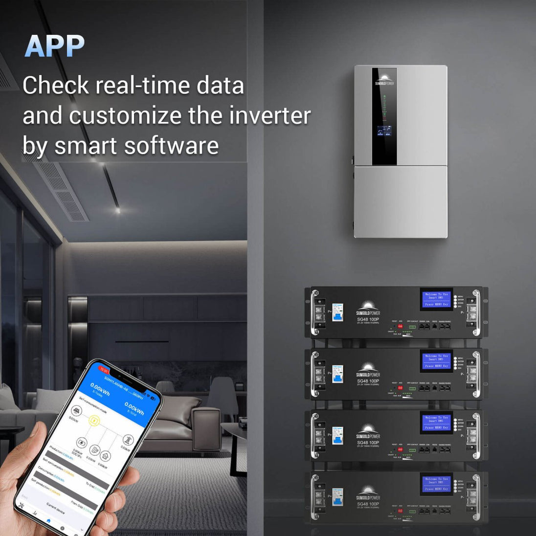 SunGoldPower 7.6KW 48V Hybrid Inverter With Solar Charger