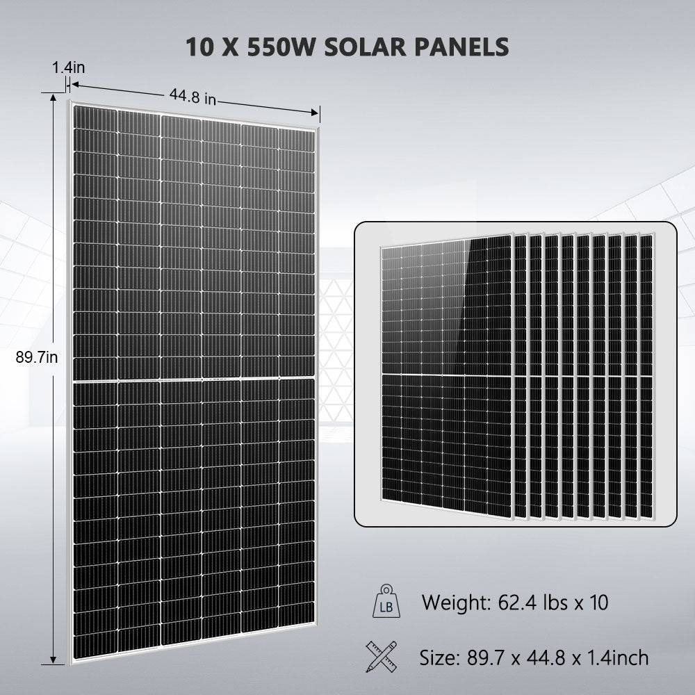 SunGoldPower 10kW Off Grid Solar Kit With 5.5kW Panels Powerwall