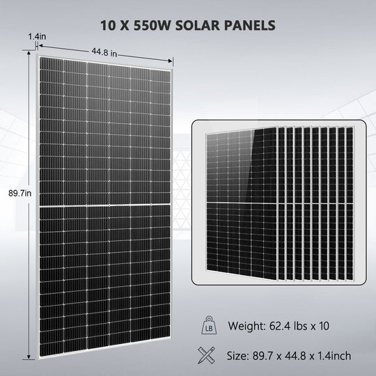 SunGoldPower 10kW Off Grid Solar Kit With 5.5kW Panels Powerwall