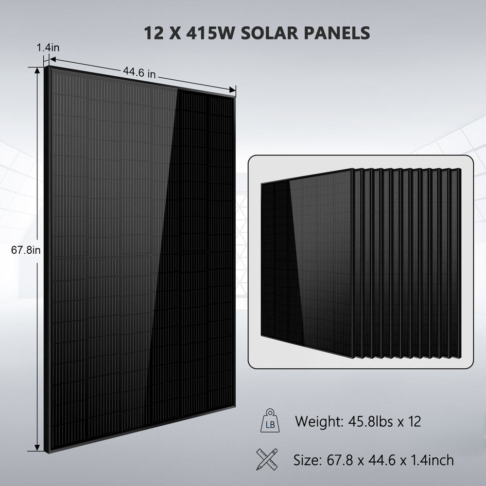 SunGoldPower 5kW Off Grid Solar Kit With Battery Backup