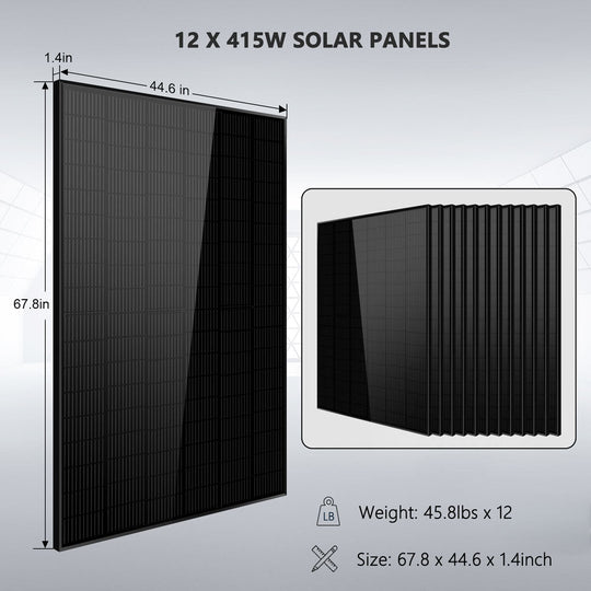 SunGoldPower 5kW Off Grid Solar Kit With Battery Backup
