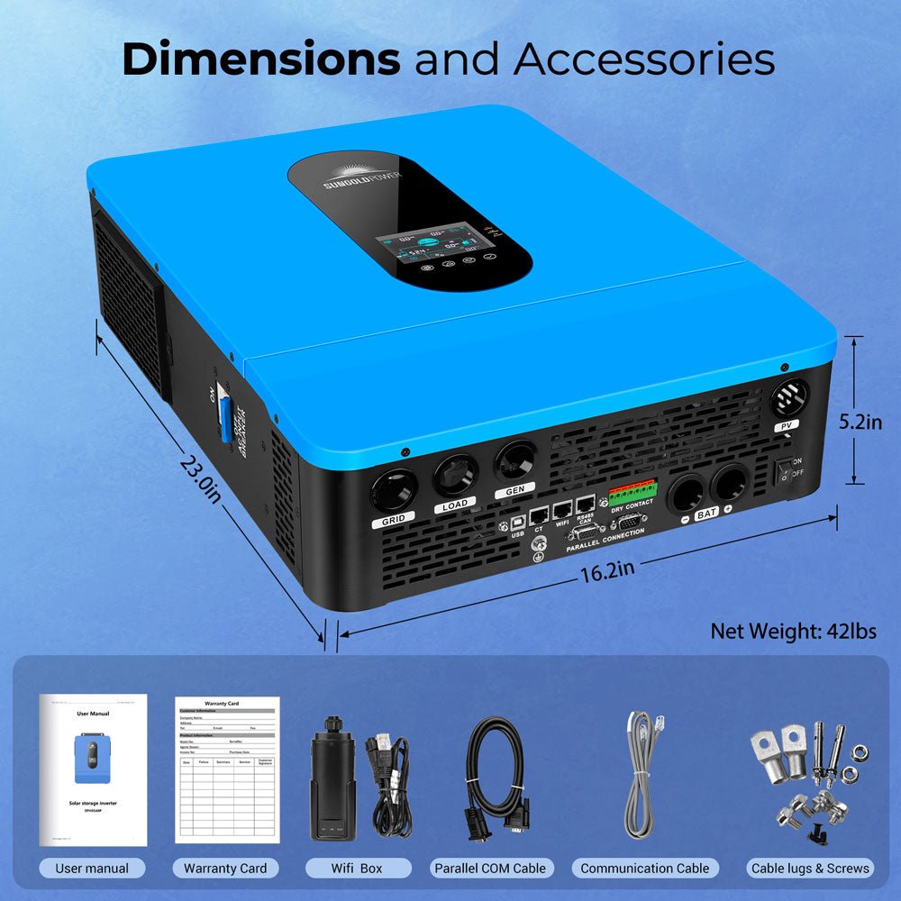 SunGoldPower 6.5kW 48V Solar Inverter Split Phase Output