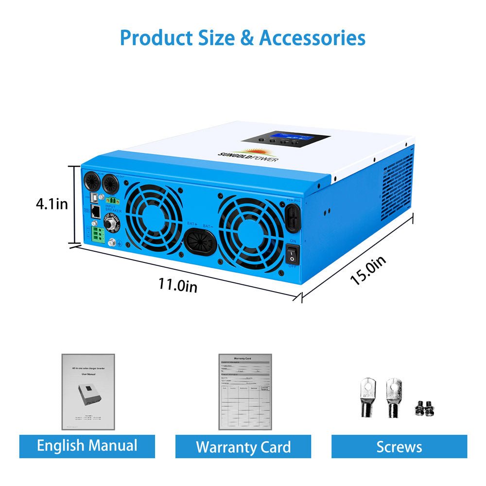 SunGoldPower 3000W 24V Pure Sine Wave Inverter Charger