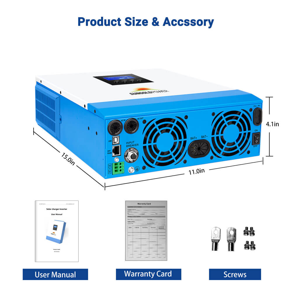 SunGoldPower 3000W 24V Pure Sine Wave Inverter Charger