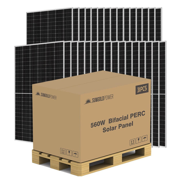 SunGoldPower 560W Bifacial Solar Panel High Efficiency UL Certified