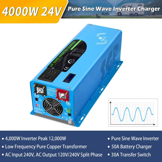 SunGoldPower 4000W Pure Sine Wave Inverter Charger 24V