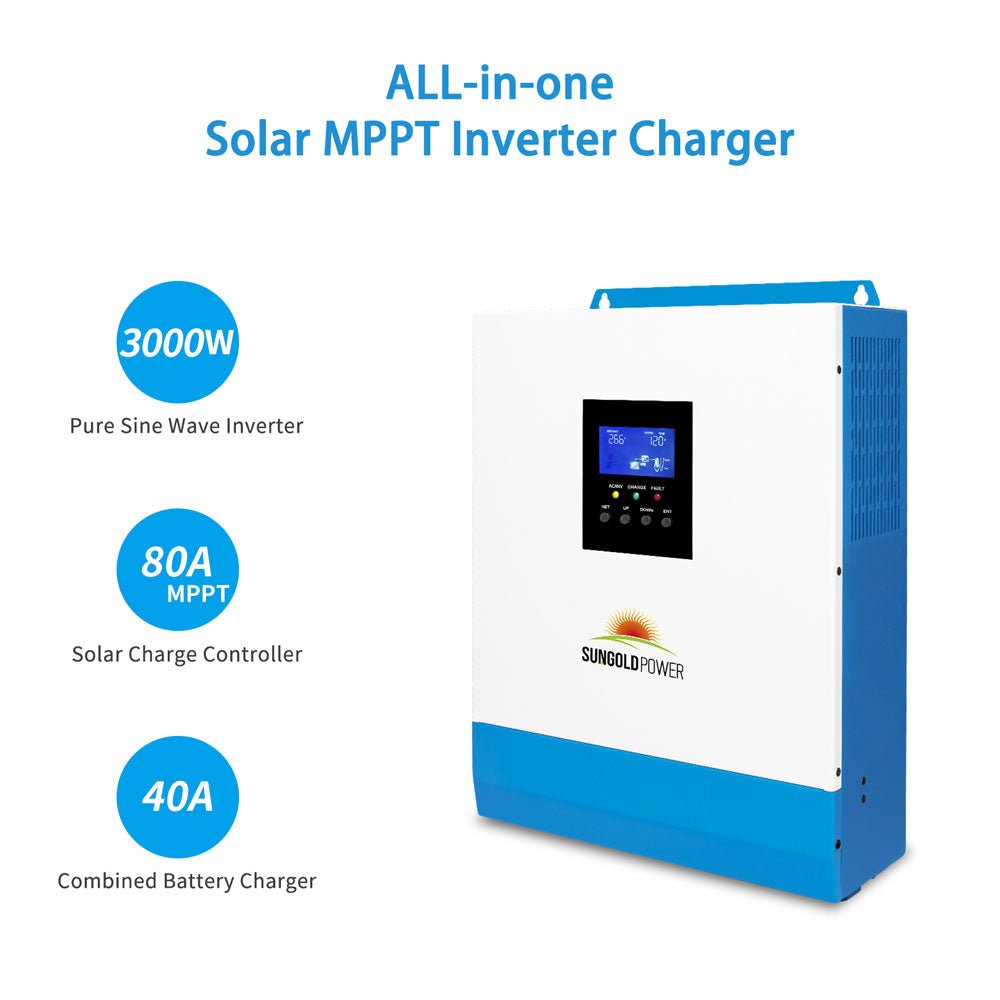 SunGoldPower 3000W 24V Pure Sine Wave Inverter Charger