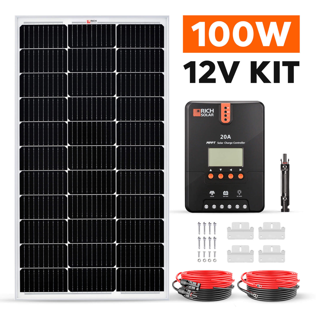 Rich Solar 100W 12V Solar Panel Kit With Charger Controller