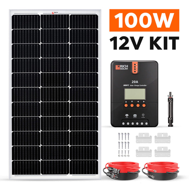 Rich Solar 100W 12V Solar Panel Kit With Charger Controller