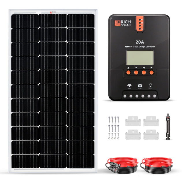 Rich Solar 100W 12V Solar Panel Kit With Charger Controller