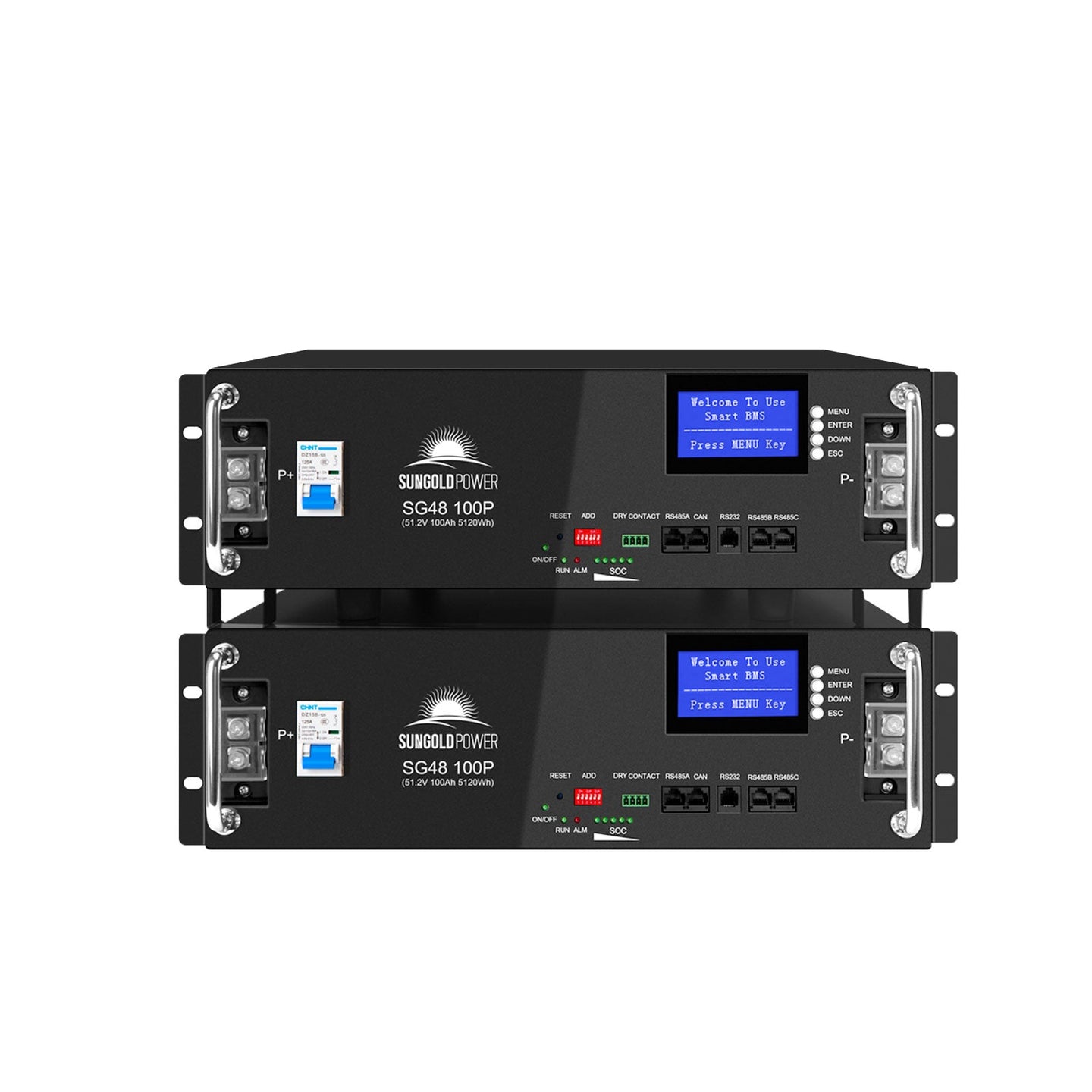 SunGoldPower 48V 100Ah UL Certified LiFePO4 Server Rack Battery