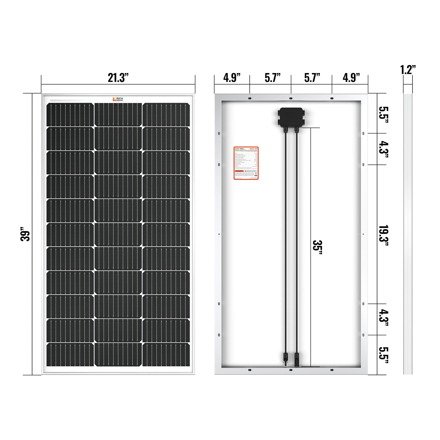 Rich Solar 2 Pack 100 Watt UL Certified Solar Panel Kit