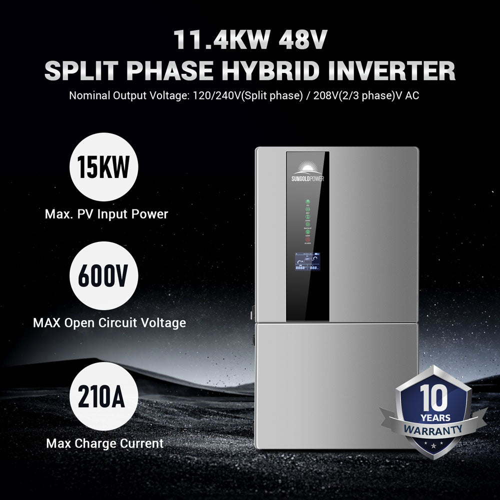 SunGoldPower 22.8kW Hybrid Inverter 48V Split Phase Parallel Capable