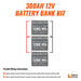 Rich Solar 300Ah 12V LiFePO4 Deep Cycle Battery Kit 3.8kWh Power