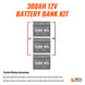 Rich Solar 300Ah 12V LiFePO4 Deep Cycle Battery Kit 3.8kWh Power