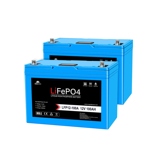 SunGoldPower 12V 200AH LiFePO4 Battery Bluetooth Self Heating IP65