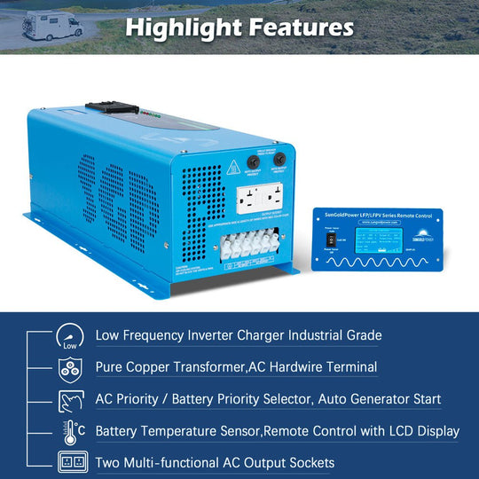 SunGoldPower 4000W Pure Sine Wave Inverter Charger 24V