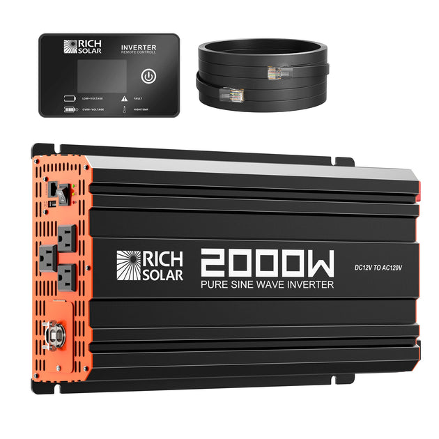 Rich Solar 2000W Pure Sine Wave Inverter 12V For RVs Vans Boats
