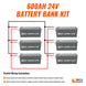 Rich Solar 24V 600AH Lithium Battery Bank 15.3kWh