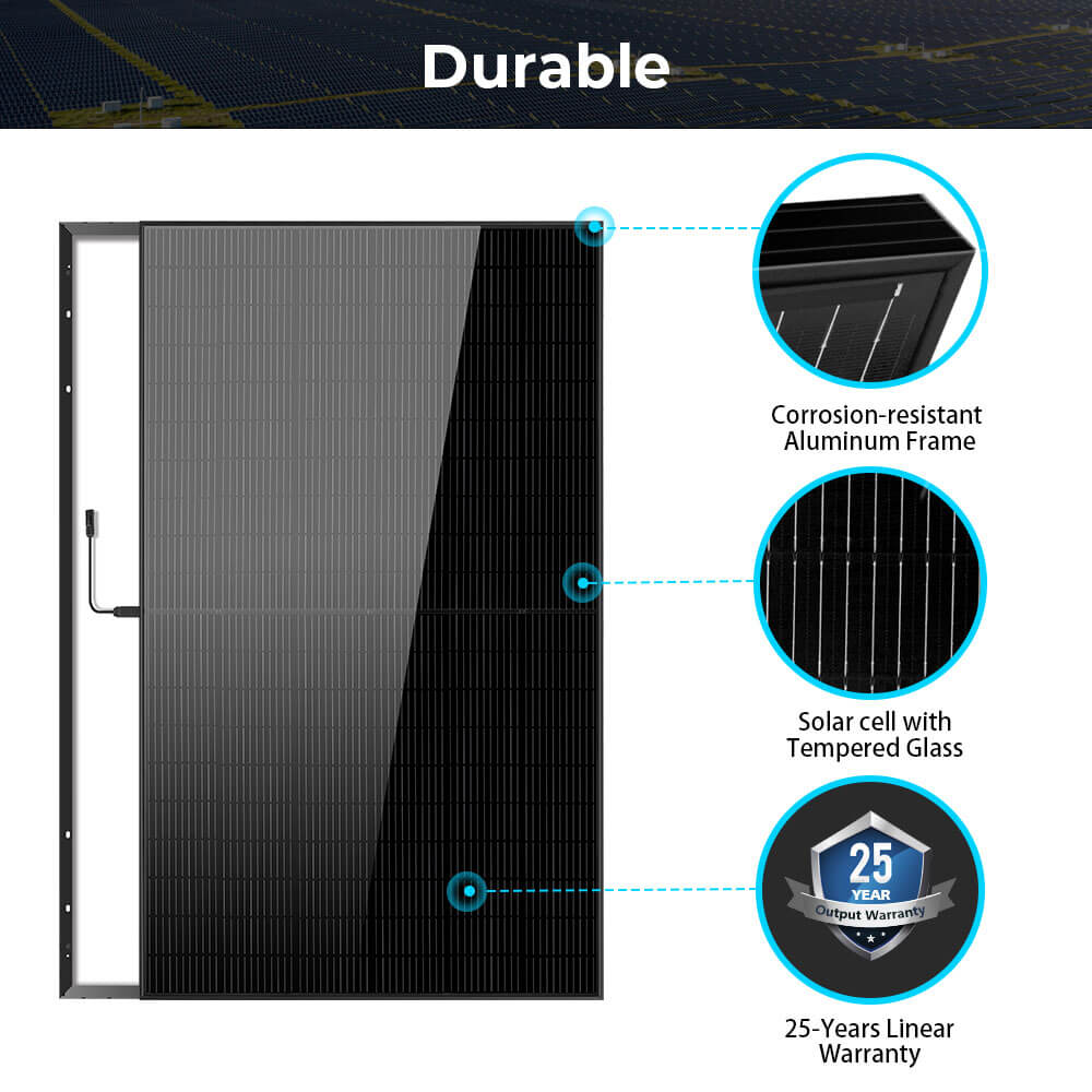 SunGoldPower 440W Black Mono Solar Panel High Efficiency UL Certified