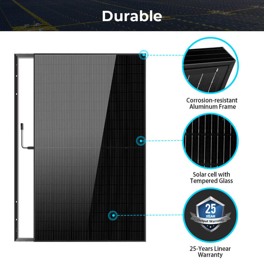 SunGoldPower 500W Mono Solar Panel UL Certified High Efficiency