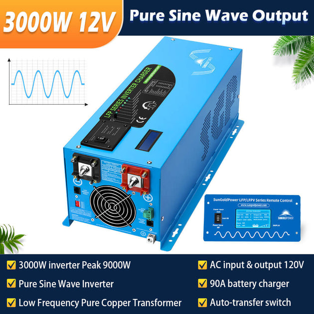 SunGoldPower 3000W Solar Kit With Lifepo4 Battery Backup