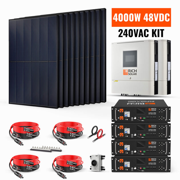 Rich Solar 4000W Complete Solar Power Kit 48V To 240VAC
